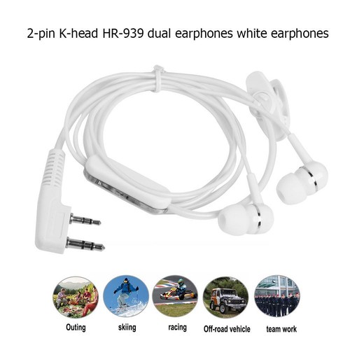 1.2m PTT Mic Earpiece Headset Replacement 2 Pin PTT Mic for BAOFENG KENWOOD - Photo 8/12