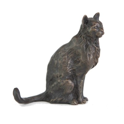 Massive Bronze Katze Skulptur sitzende Katze II von Sue Maclaurin