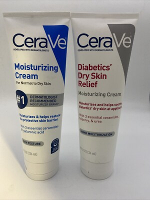 (2)CERAVE MOISTURIZING / DIABETICS 8 Oz Each!