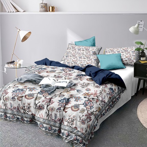 Soft Floral Doona Quilt Duvet Cover Set Queen King Size Bedding Set Pillowcases - Picture 6 of 9
