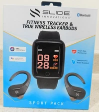 Slide Innovations Bluetooth Fitness Tracker & True Wireless Earbuds .