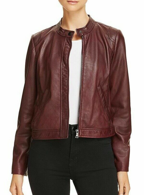 Rebecca Taylor Perforated Leather Moto 