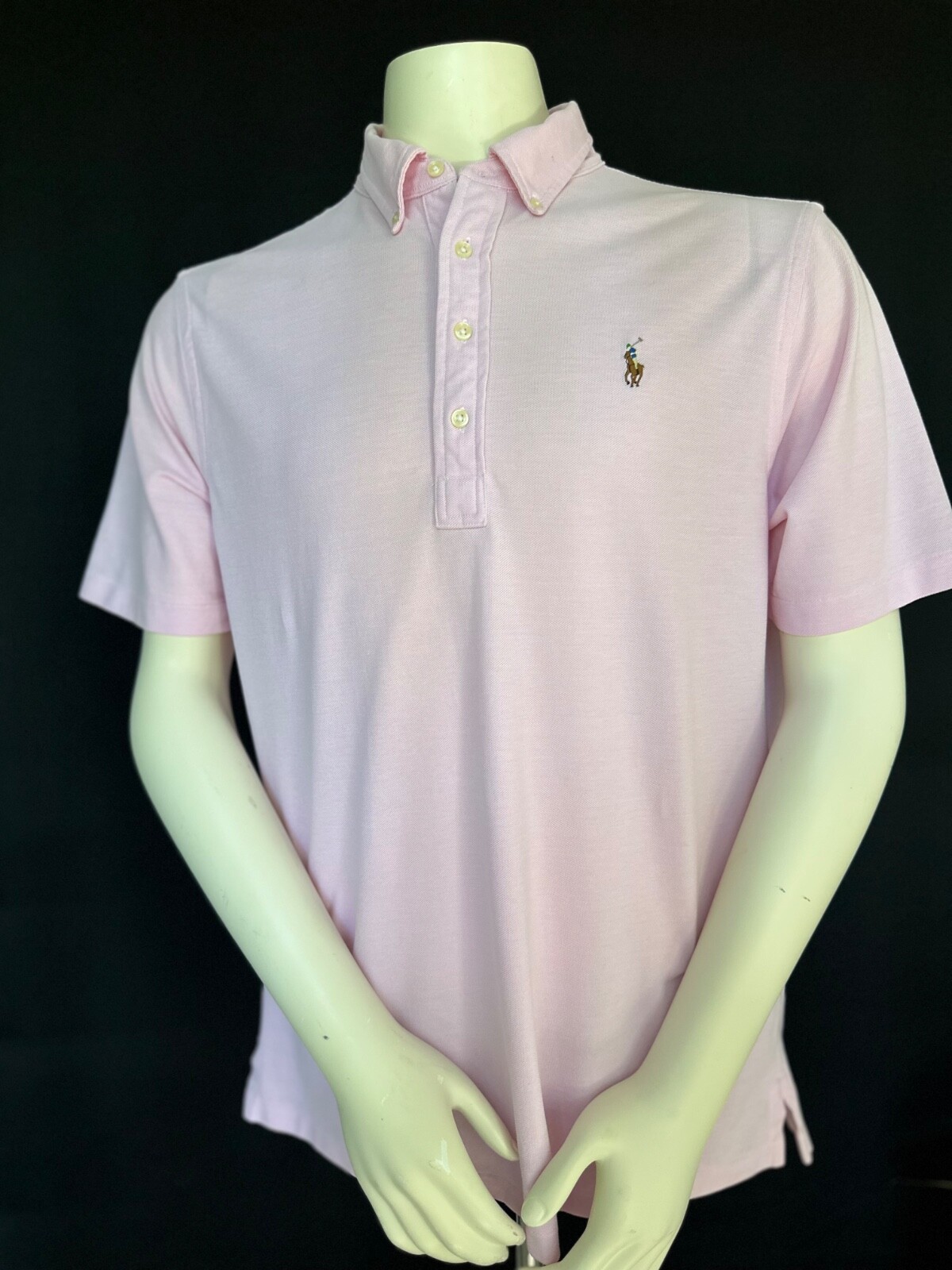 Polo Ralph Lauren uomo taglia L ricamata logo pony manica corta etichetta blu