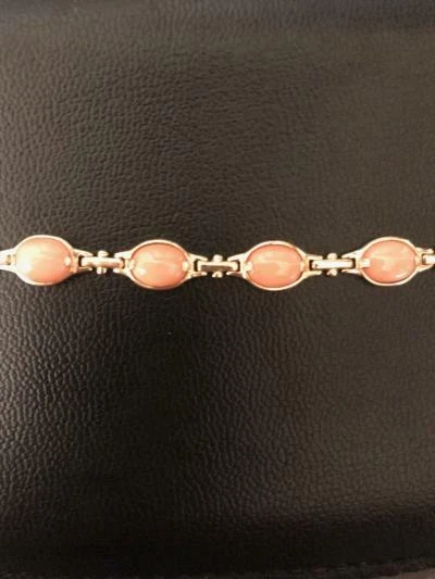 G1N con etiquetas VENTA ESPECIAL DAMAS ORO AMARILLO 14K CORAL ESLABÓN PULSERA 7 Foto 4 de 4