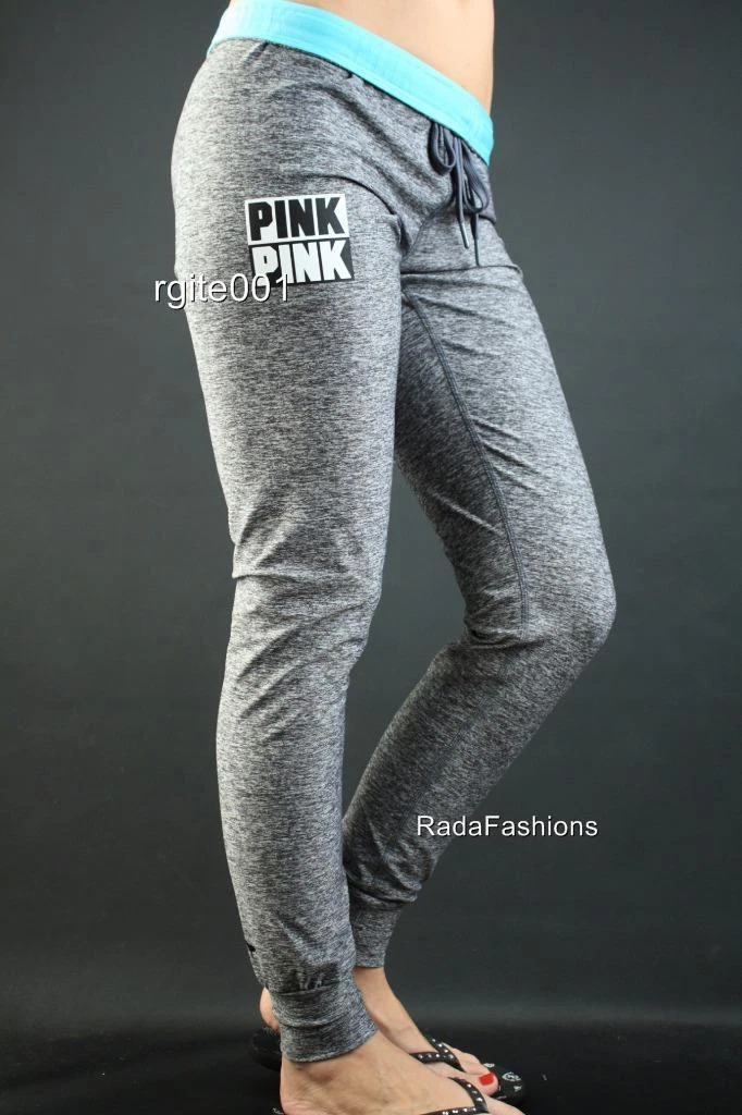 Victoria's Secret PINK Ultimate Yoga Graphic Logo Gym Sweat Pants Marl NWT