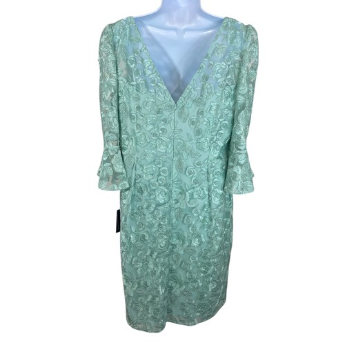 NEW | Adrianna Papell Rosie Sheath Dress | 16 | Mint Embroidery | Church Easter - 第 2/18 張圖片
