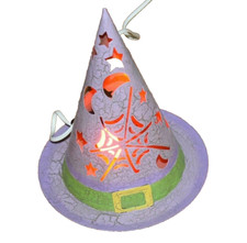 Metal Halloween Witch Hat Lamp