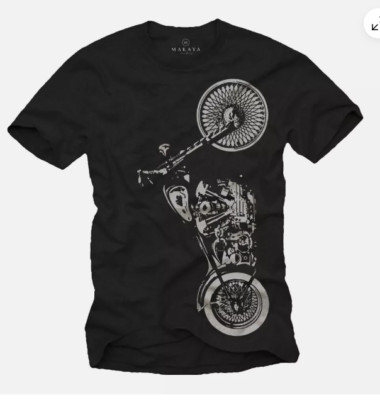 Motorcycle Rocker Men's T-Shirt with Custom Chopper - Men's Biker Shirt