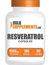 BulkSupplements Resveratrol 180 Capsules - 1000mg Per Serving