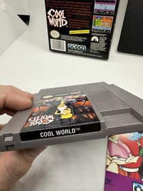 Cool World (Nintendo, NES) Complete CIB w/ Poster Near Mint Cart & Manual Rare!