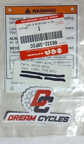 LABEL, TIRE *{E3,E28,E33}*