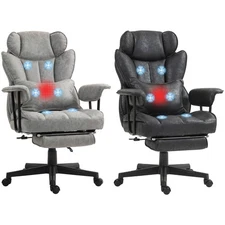 HOMCOM 396lbs. Big and Tall Massage Office Chair with Footrest