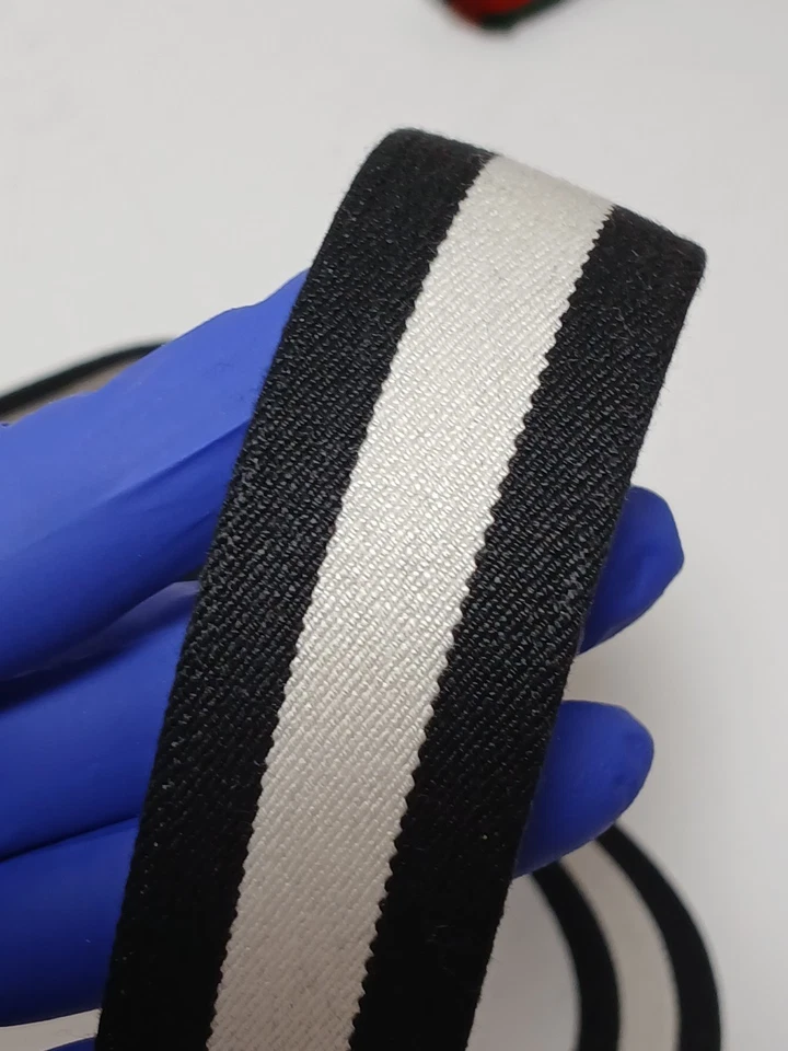 Gucci Cinturón Telaraña Lona Negro Blanco Enclavamiento Dorado Hebilla Auténtico 90 36 W Caja Foto 4 de 4