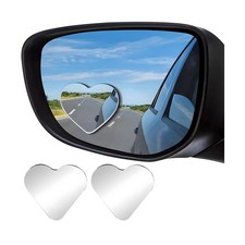 2PCS Car Blind Spot Mirrors, Heart Shaped Wide Angle Vehicle Blindspot Glass Con