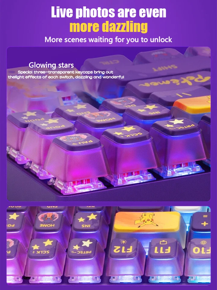 Cherry Pokémon Gengar MX8.2 XAGA Wireless MX2A Red Switch Mechanical Keyboard - Image 4 of 4