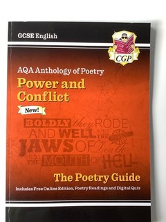 CGP GCSE English AQA Anthology of Poetry Power and Conflict Study Guide VGC