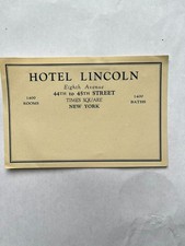 Vintage HOTEL LINCOLN 8th Ave. Times Square New York, NY 3 1/2 x 5