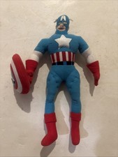Captain America Ultimate Marvel Plush Action Figure VTG 2002 Kellytoy Superhero