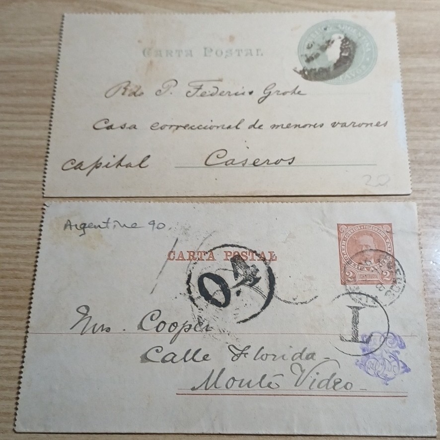 Argentina Republic Lot 16 Postcards & Whole Postcards Used Hand Cancellation