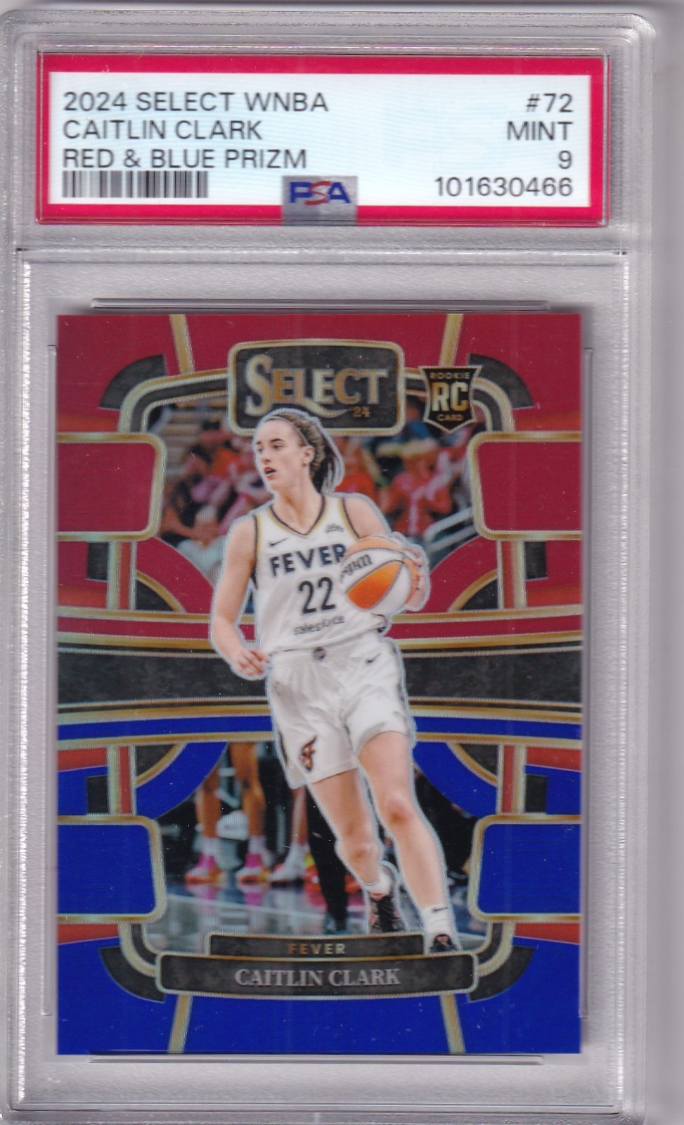 2024 Panini Select WNBA Caitlin Clark RC Concourse Red Blue Prizm #040/399 PSA 9