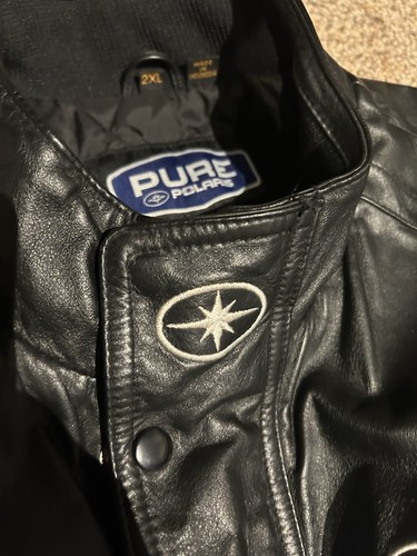 Polaris Snowmobile Leather Bomber Jacket Men’s XXL - Picture 4 of 5