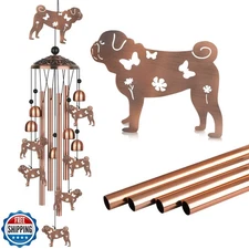 Pug Wind Chimes, Pug Gifts for Pug Lovers Women Men, Dog Metal Wi