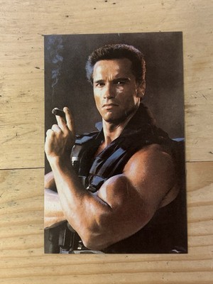 Arnold Schwarzenegger Vintage Postkarte UNBESPIELT gedruckt in 1980er Action Stars