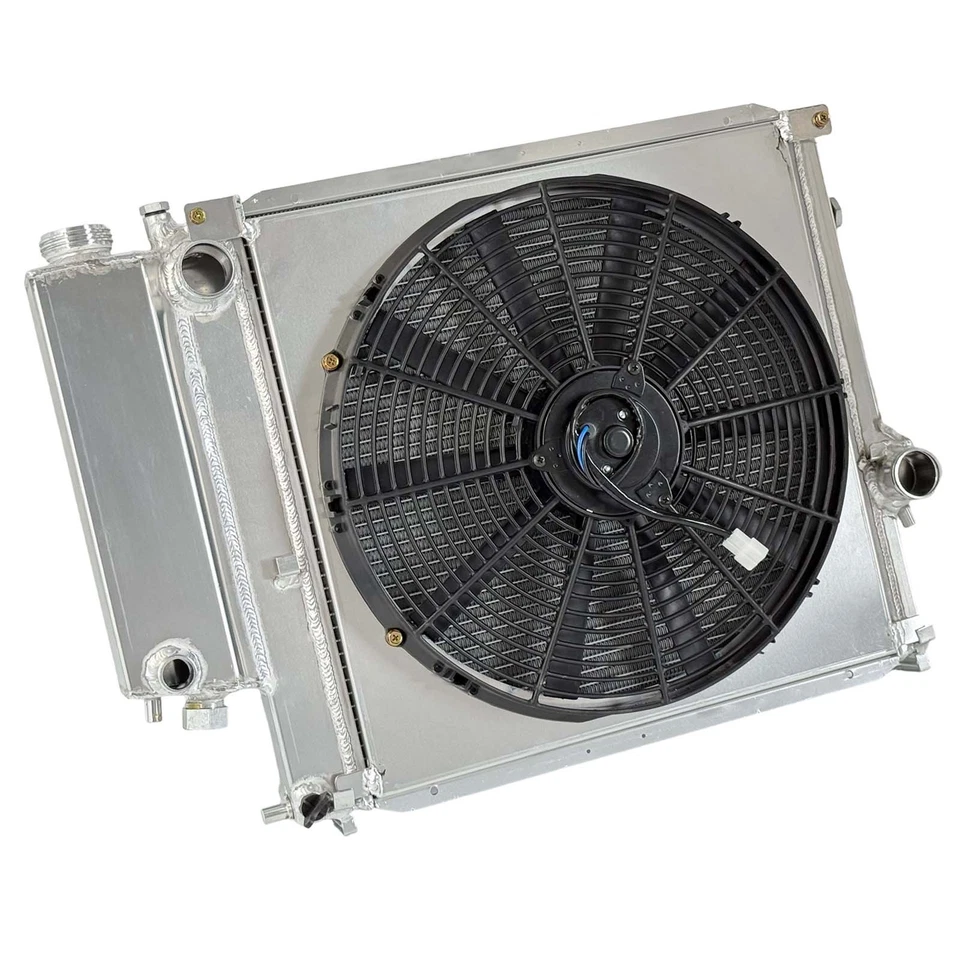Radiador 3 filas 1295 + cubierta del ventilador compatible con BMW 318i 318is 318ti Z3 L4 L6 1991-2000 MT Foto 4 de 4