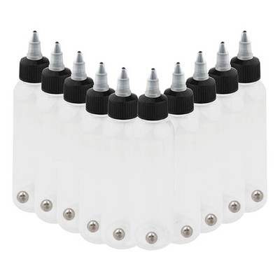 10x KD001 recycelbare klare Tattoo Airbrush Tinte leere Boston Flaschen LDPE