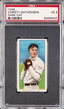 1909-11 T206 UNKNOWN BACK DARK CAP CHRISTY MATHEWSON PSA 3