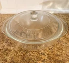 Vintage PYREX 024 With Original Knob Lid Clear 2 Quart Casserole Dish 1954