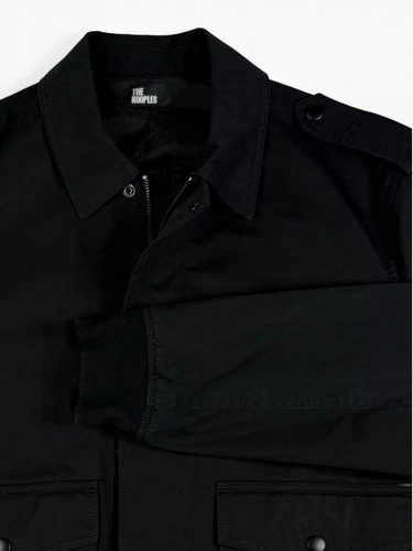 The Kooples Black Military Jacket Zip/Button Front Lined Pockets Men’s L image 13
