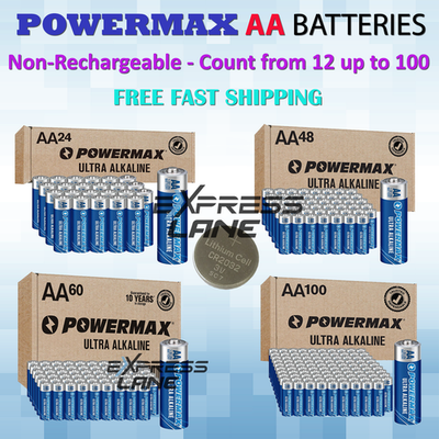 #ad Powerful AA Batteries 12 24 48 60 100 Ultra Alkaline Battery Pack lot 1.5V Fresh $75.05