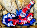 🔥 VINTAGE Budweiser Bud Man Metal Tin Sign Beer Bar Mancave 🔥