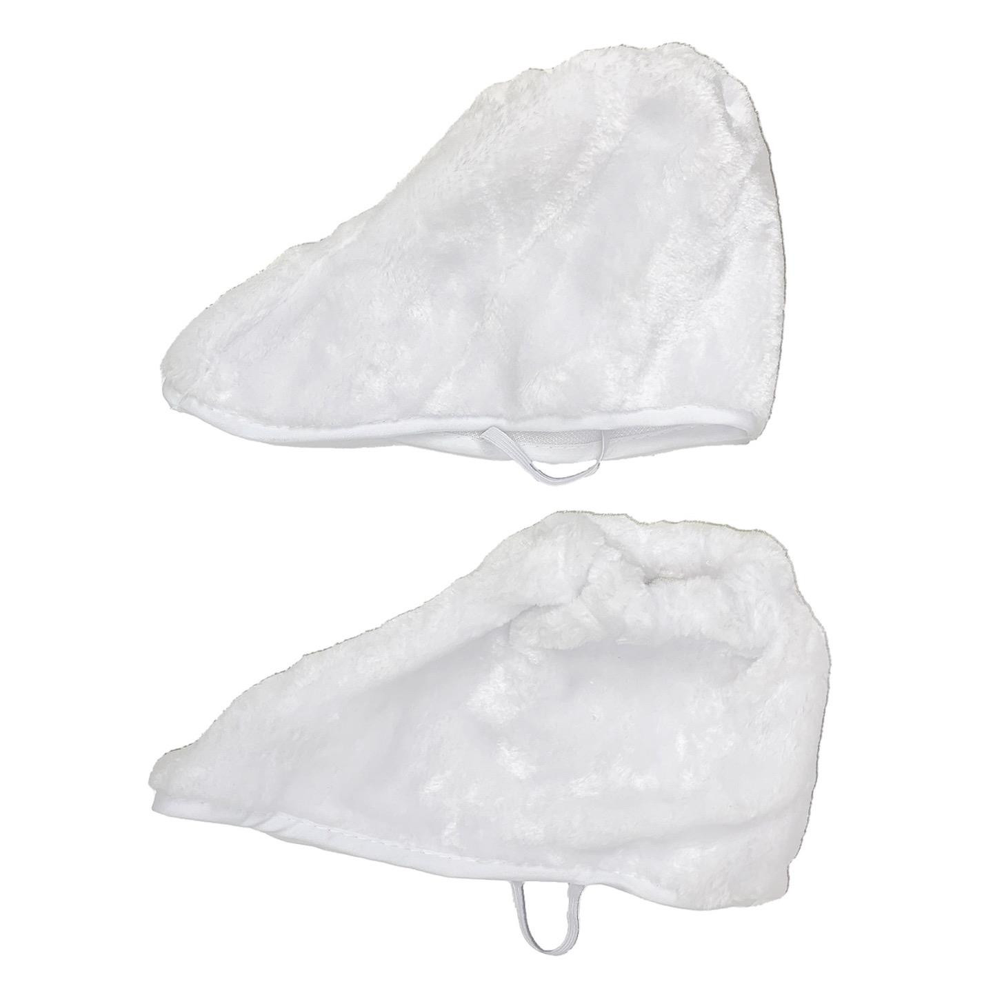 ADULT WHITE EASTER BUNNY RABBIT PLUSH BOOT COVER COSTUME ACCESSORY