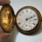 1886 Waltham Sterling Pocket Watch Gold Filled Hunter Running Antique