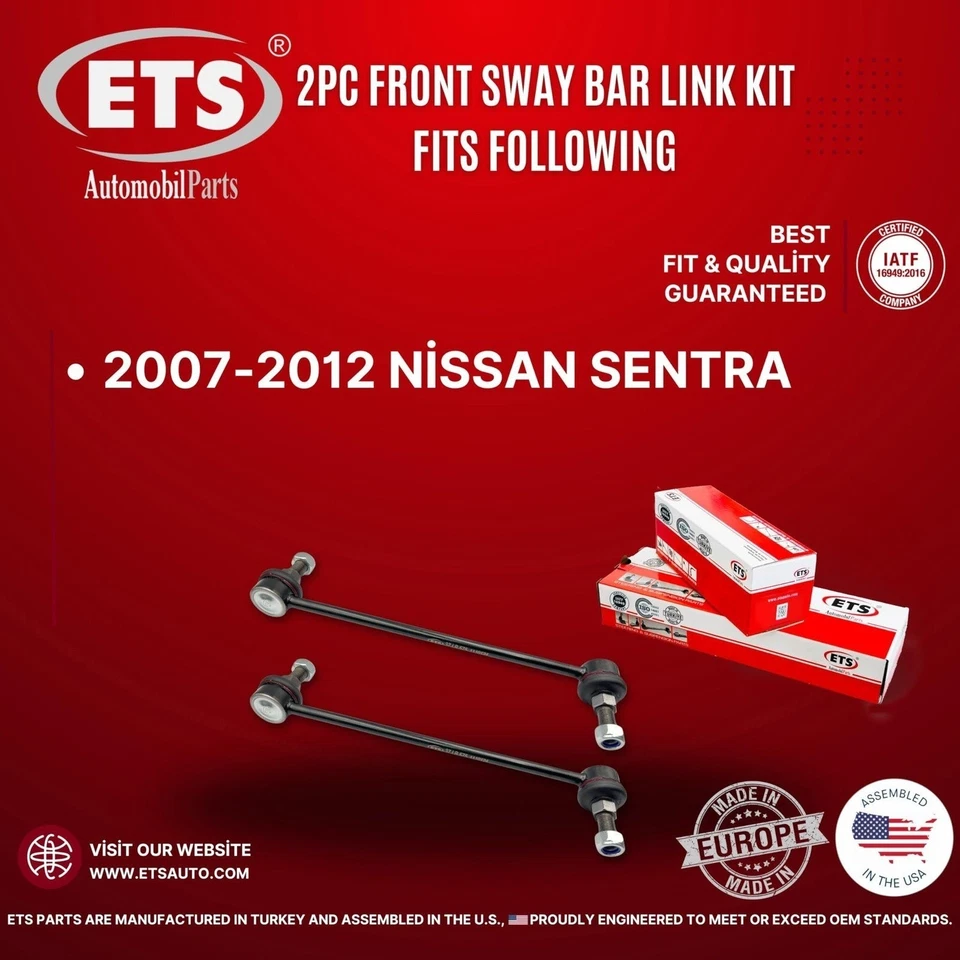 ETS 2Pc Front Sway Bar Link Kit K750096 Fits 2007-2012 Nissan Sentra Pair - Image 2 of 4