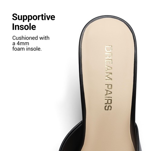 Mule Heels for Women High Heels Stiletto Open Round Peep Toe Mules Sandals Sl... - Picture 8 of 8