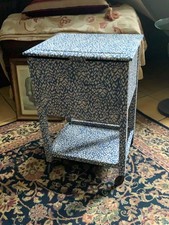 Vintage Upcycled Drop Front 2 Drawer Sewing Box On Wheels