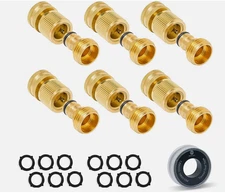 Morvat Brass Quick Connect Garden Hose Fittings for Accessories, 6 Pack