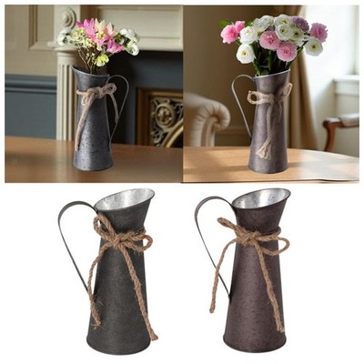 Milk Jug Vase Rustic Shabby Chic Jug Flowerpot for Home Garden Office