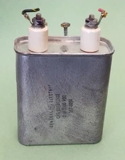 GE 2 μFd 3000 VDC Hermetically Sealed Oil Capacitor with Mounting Hardware 