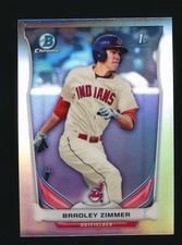 BRADLEY ZIMMER ⚾ 2014 Bowman Chrome Draft Refractor #CDP17 Cleveland Indians
