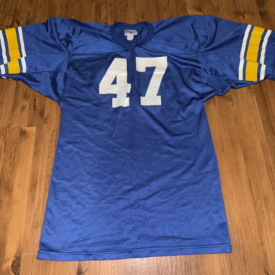 Camiseta de fútbol americano vintage de secundaria #47 años 80 70 talla mediana hecha en EE. UU. Foto 2 de 4