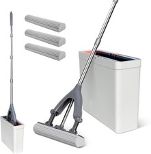 Masthome Sponge Mop and Buckets Sets, Floor Mops with 3pcs Super High Absorptio