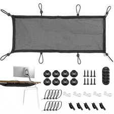 Under Desk Cable Management Net 36-Piece Mesh Organizer Flexible Wire Hiders Ext