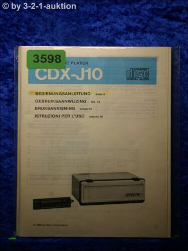 Sony Bedienungsanleitung CDX J10 CD Player (#3598) - Bild 1 von 1