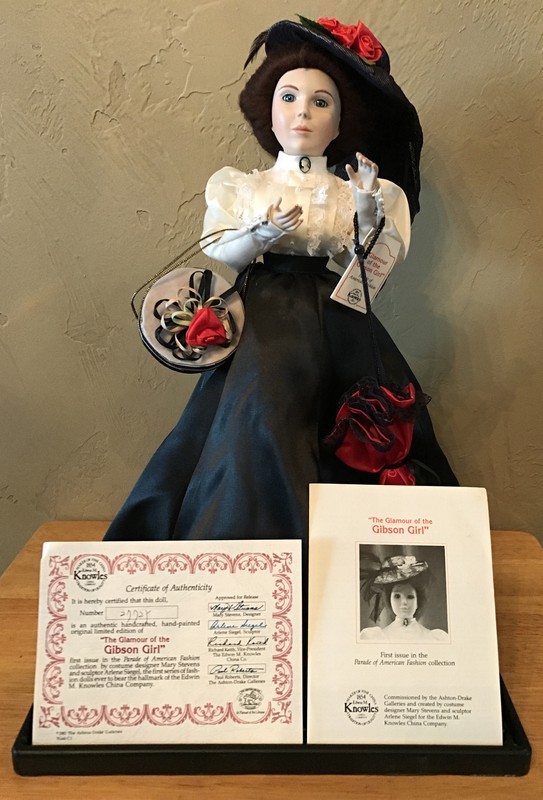 Ashton Drake Galleries “Glamour of the Gibson Girl”-Edwin M. Knowles China W/COA
