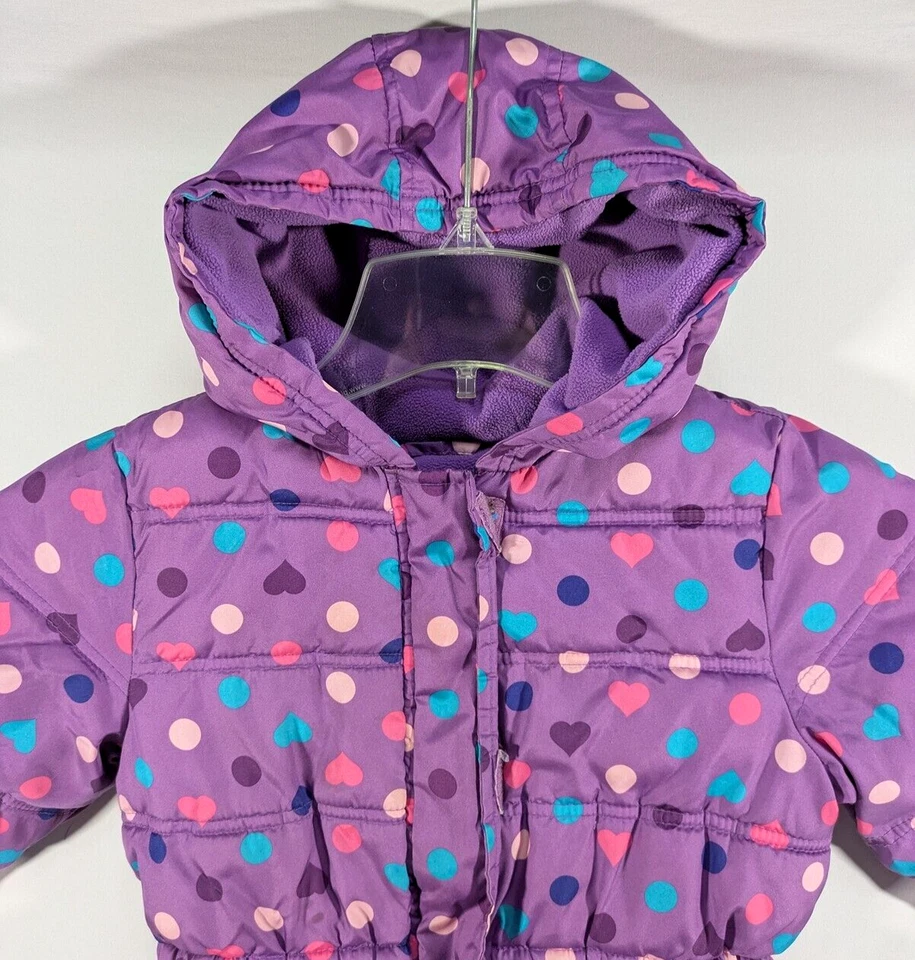 Faded Glory полный молнии флис с подкладкой с капюшоном пуховик куртка молодежи девочки S 6-6 X точек - Изображение 2 из 4