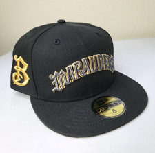Bradenton Marauders New Era MiLB 59Fifty Fitted Hat sz 8 Golden Black Limited